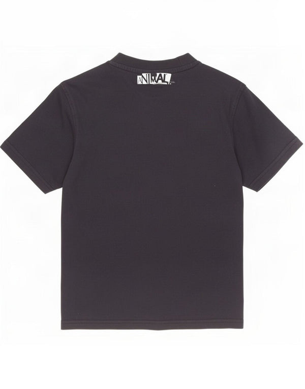 Animal Boys Graphic T-Shirt Top 7-8 Years XS Black Cotton
