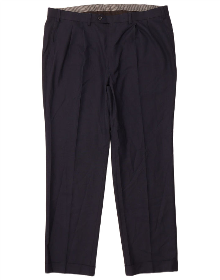 Ralph Lauren Mens Pegged Suit Trousers W38 L32 Navy Blue Polyester
