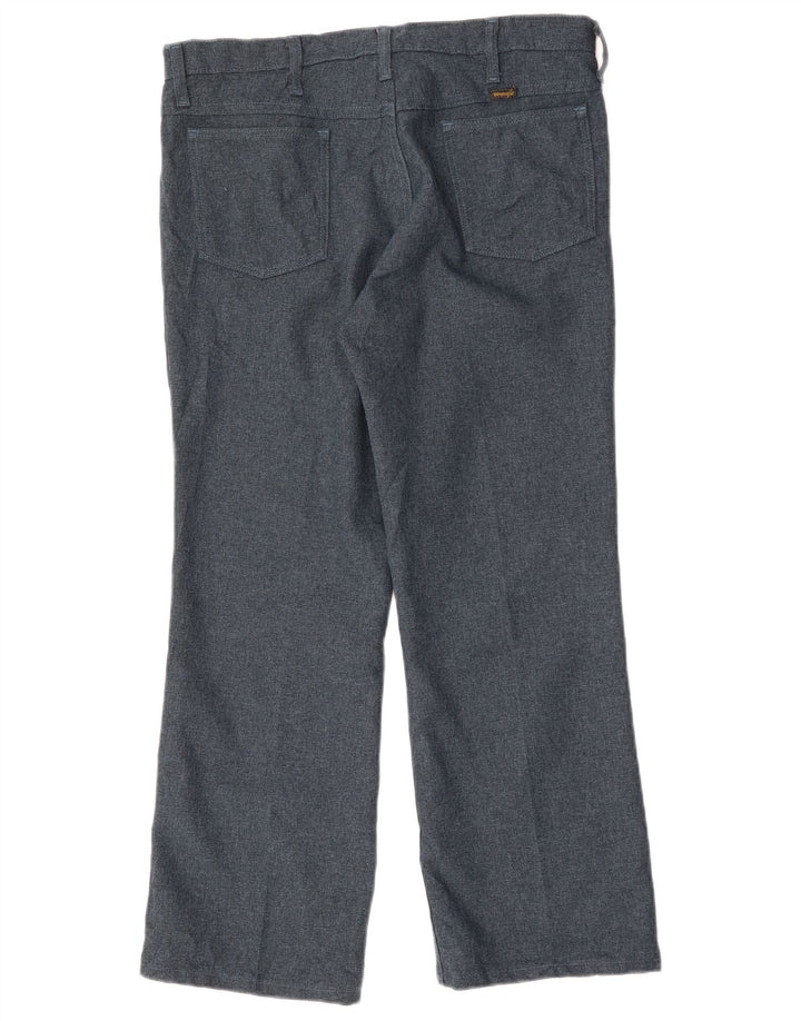 WRANGLER Mens Straight Casual Trousers W36 L29 Navy Blue Polyester