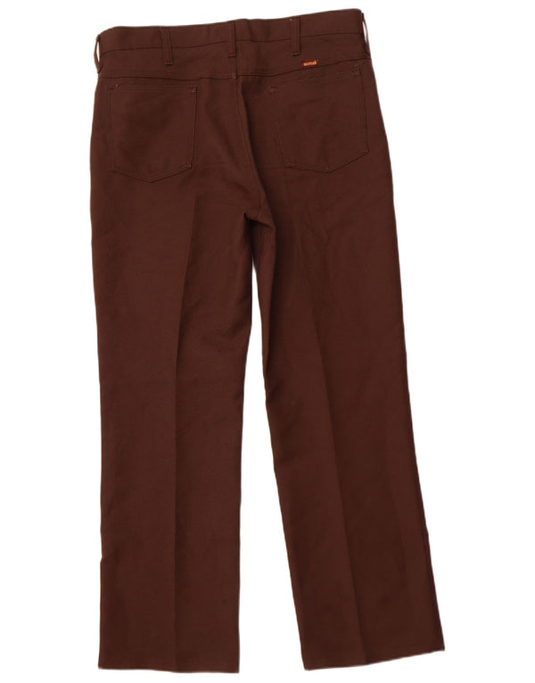 Rustler Mens Straight Casual Trousers W36 L30 Brown
