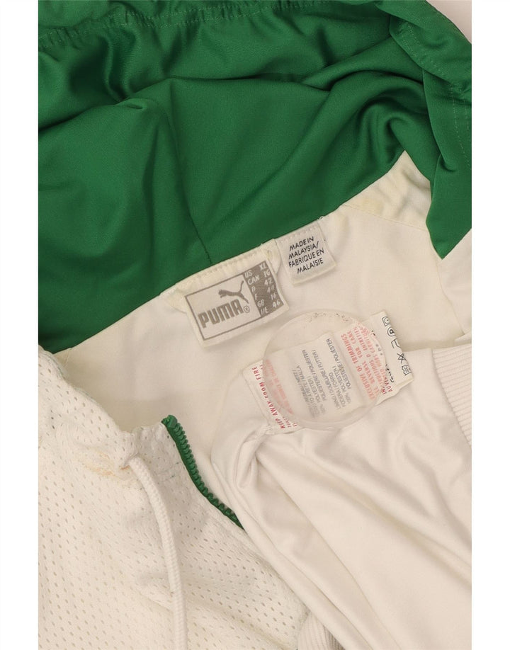 Puma Womens Hooded Tracksuit Top Jacket UK 16 Large White Colourblock