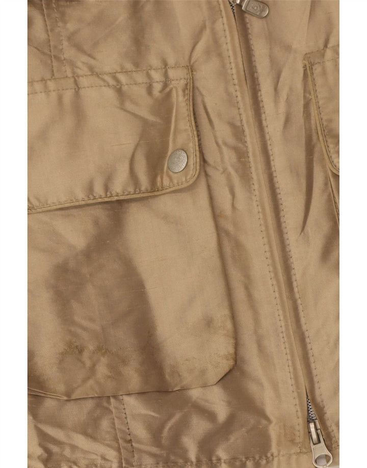 Belstaff Womens Utility Jacket IT 42 Medium Beige Silk
