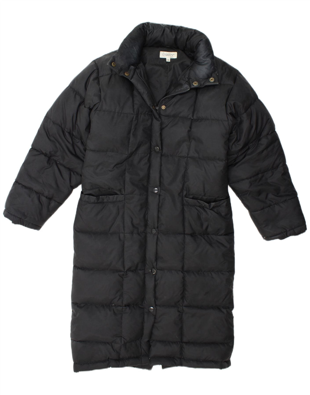 L'EQUIPE Womens Hooded Padded Coat UK 10 Small Black