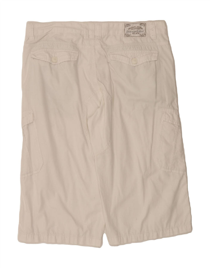 VINTAGE Mens Cargo Shorts W40 XL  White Cotton Vintage Vintage and Second-Hand Vintage from Messina Hembry 