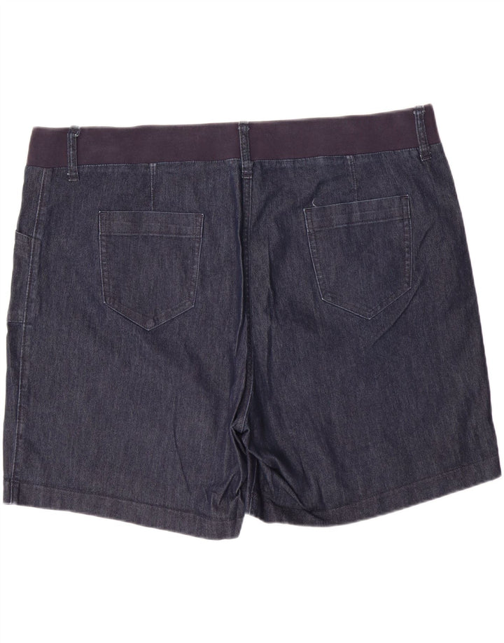 LEE Womens Riders Mid Rise Denim Shorts US 22 2XL W44 L7 Navy Blue Cotton