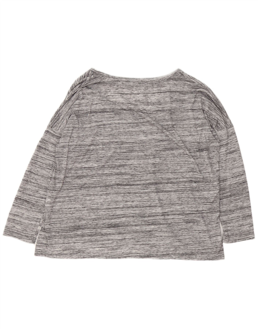 Zara Womens Oversized Top Long Sleeve UK 14 Medium Grey Flecked Polyester