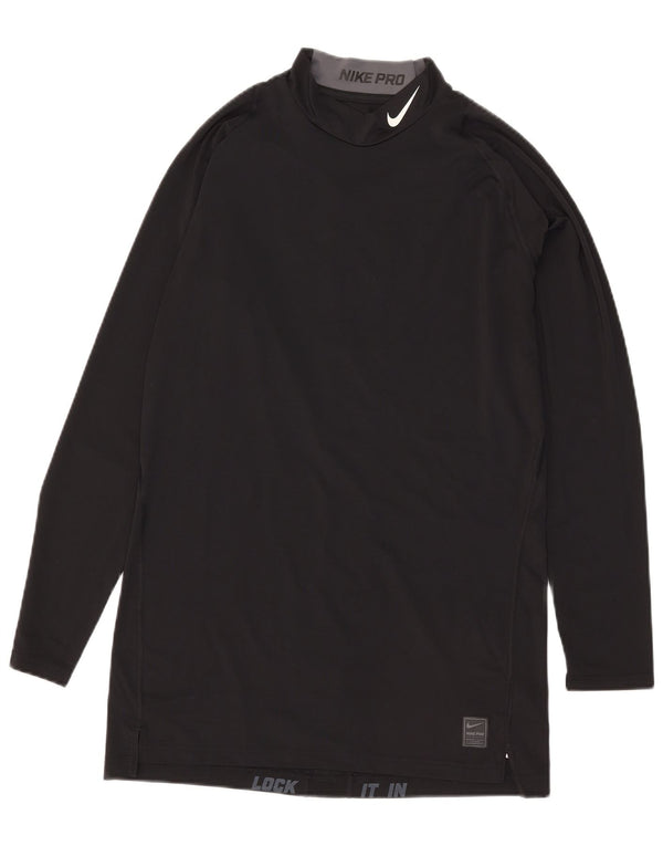 Nike Mens Compression Graphic Top Long Sleeve 2XL Black Polyester