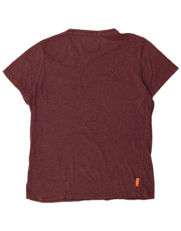 Superdry Mens T-Shirt Top XL Burgundy Cotton