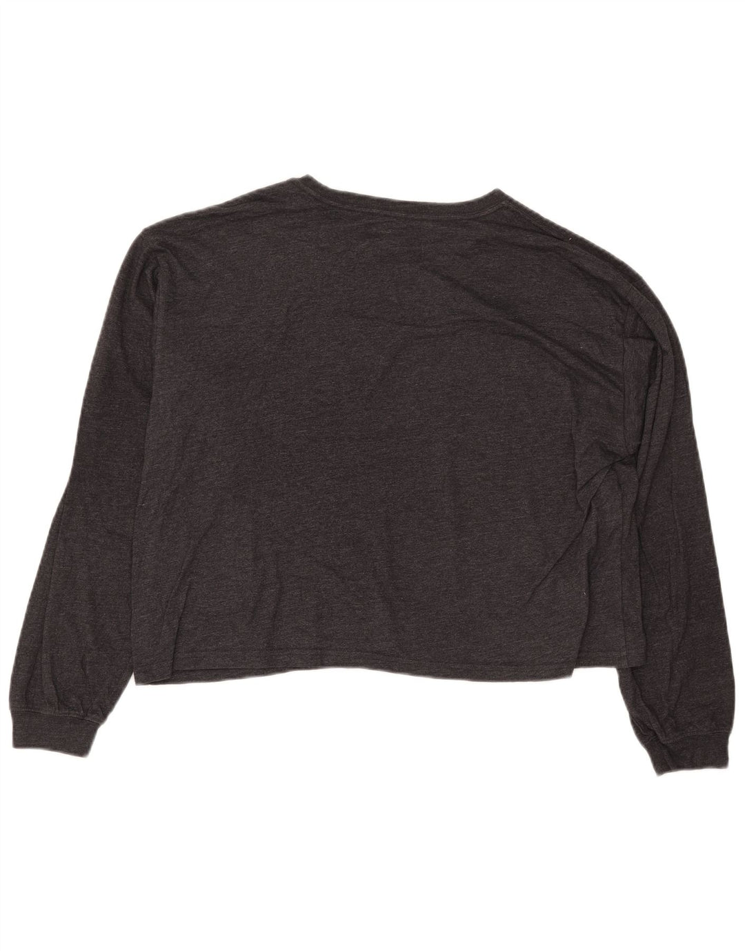 WRANGLER Womens Crop Graphic Top Long Sleeve UK 10 Small Grey Floral