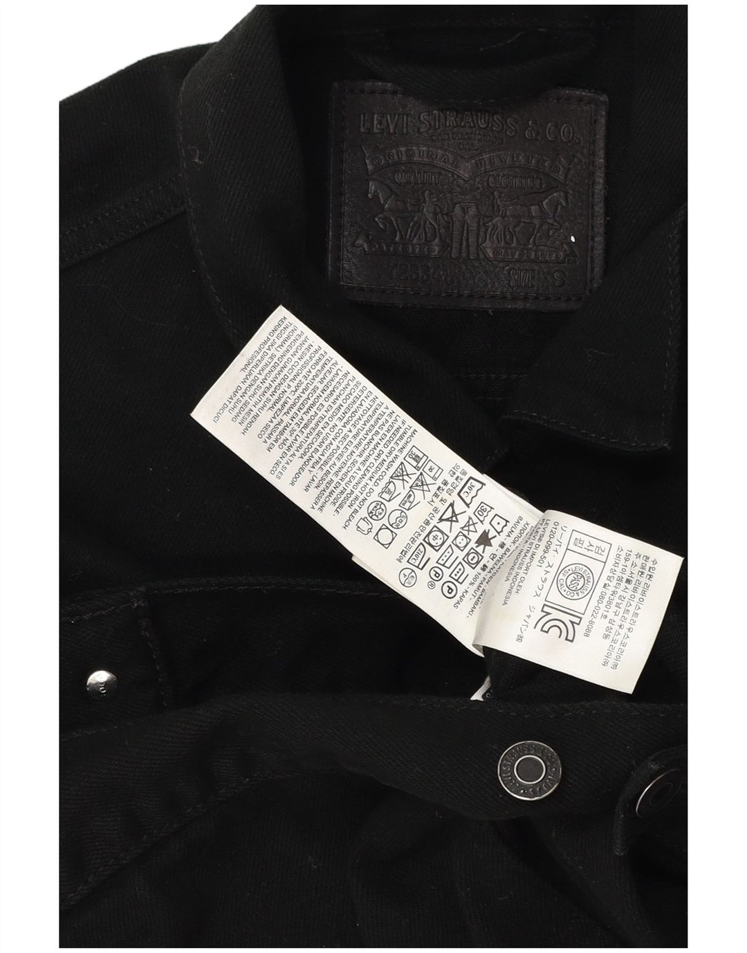 Levi's Mens Denim Jacket UK 36 Small Black Cotton