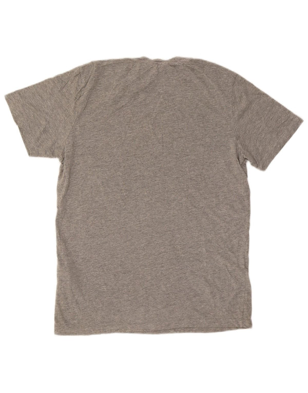 JACK & JONES Mens Graphic T-Shirt Top Medium Grey Cotton
