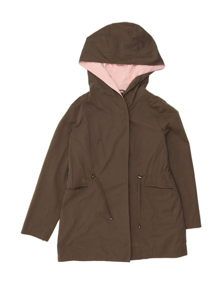 LAURA ASHLEY Womens Hooded Parka Jacket UK 14 Large Khaki Polyester Vintage Laura Ashley and Second-Hand Laura Ashley from Messina Hembry 