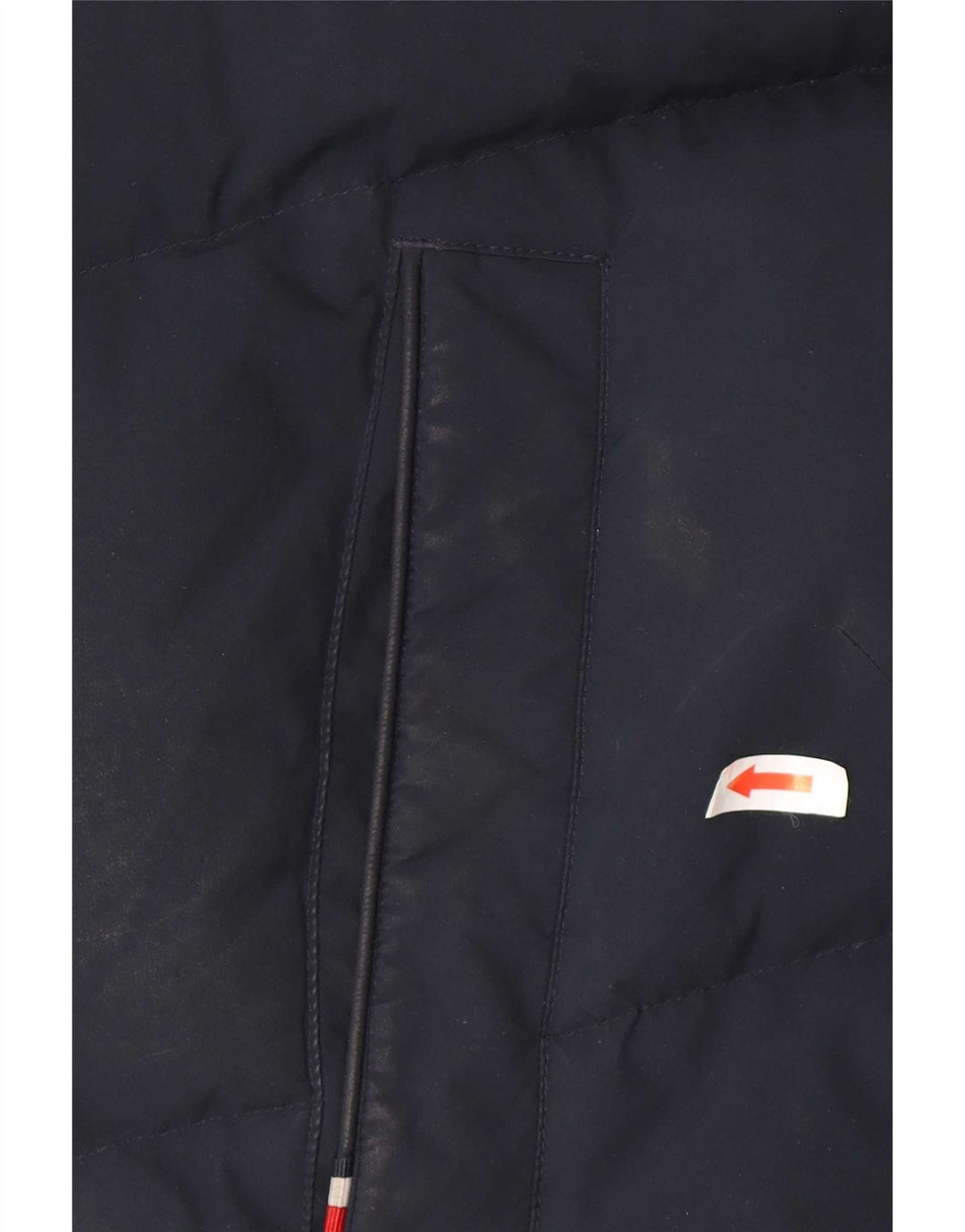 Tommy Hilfiger Mens Hooded Padded Jacket UK 38 Medium Navy Blue Polyester