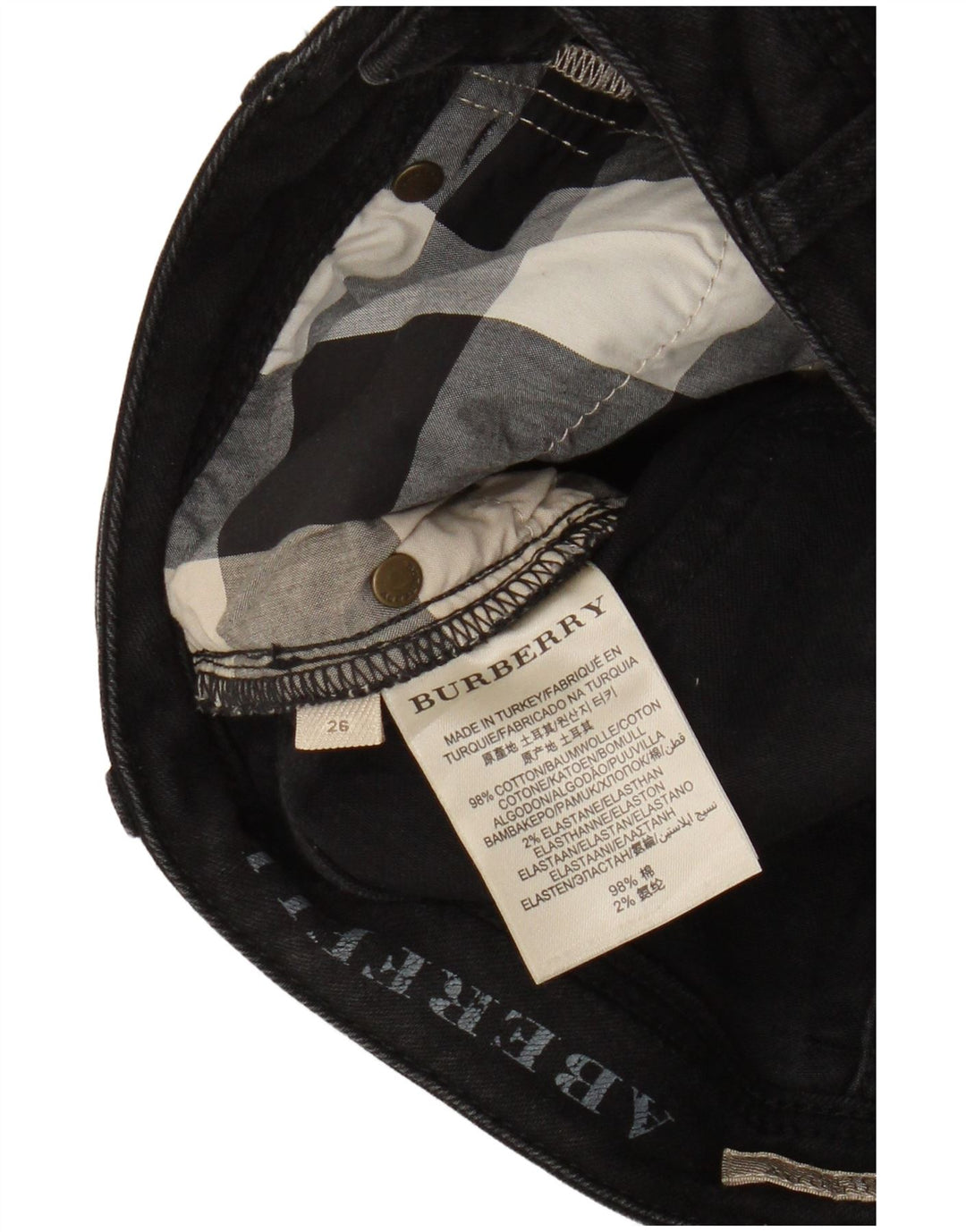 Burberry Womens Straight Jeans W26 L25  Black Cotton