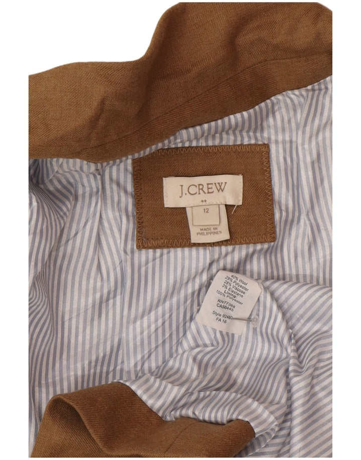 J. Crew Womens 2 Button Blazer Jacket US 12 Large Beige Wool