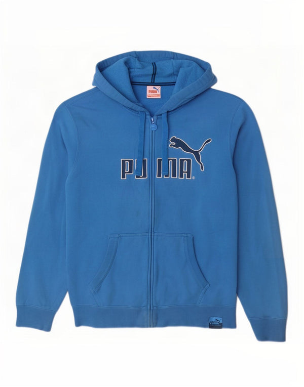 Puma Mens Graphic Zip Hoodie Sweater Large Blue