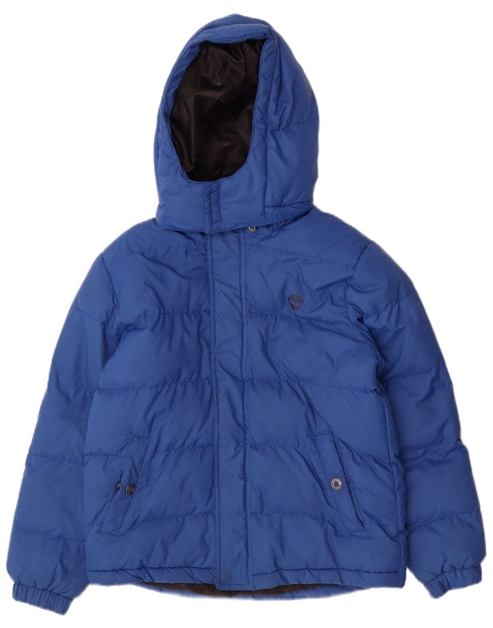 Timberland Boys Hooded Padded Jacket 9-10 Years Blue Polyester