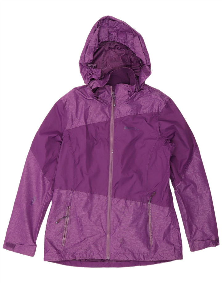 MOUNTAIN WAREHOUSE Womens Rain Jacket UK 14 Medium  Purple Colourblock