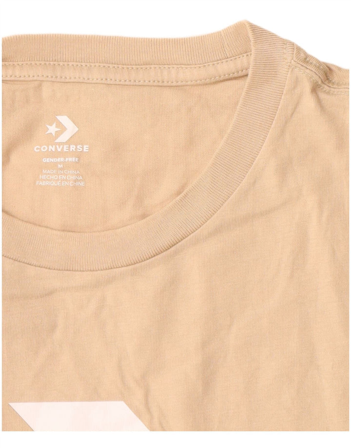 Converse Mens Graphic T-Shirt Top Medium Beige Cotton