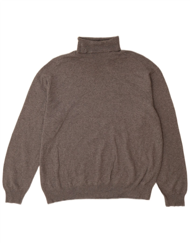 Massimo Dutti Mens Roll Neck Jumper Sweater Medium Grey