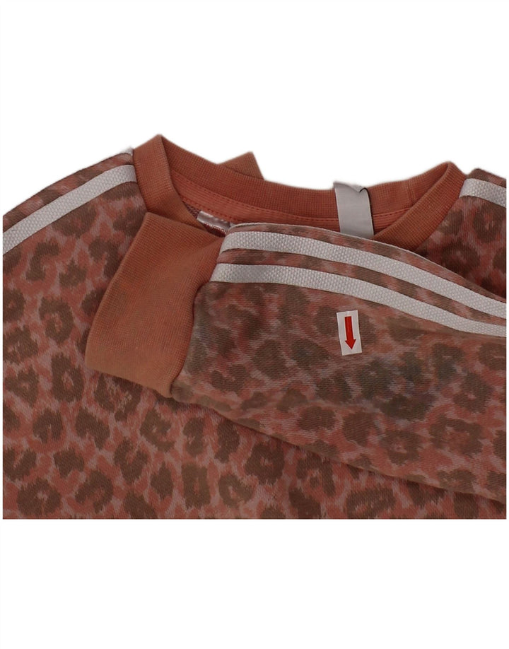 ADIDAS Baby Girls Full Tracksuit 18-24 Months  Pink Animal Print Cotton