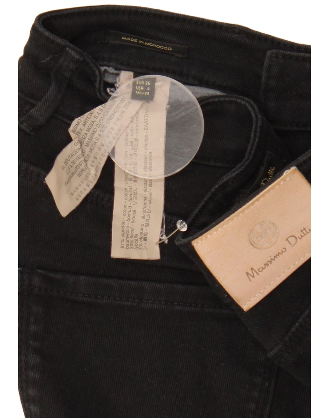 MASSIMO DUTTI Womens Skinny Jeans EU 36 XS W26 L28 Black Cotton