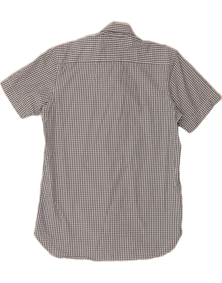 TOMMY HILFIGER Mens Short Sleeve Shirt Medium Blue Check Cotton Vintage Tommy Hilfiger and Second-Hand Tommy Hilfiger from Messina Hembry 
