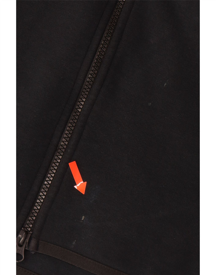 NIKE Mens Zip Hoodie Sweater Medium Black Cotton