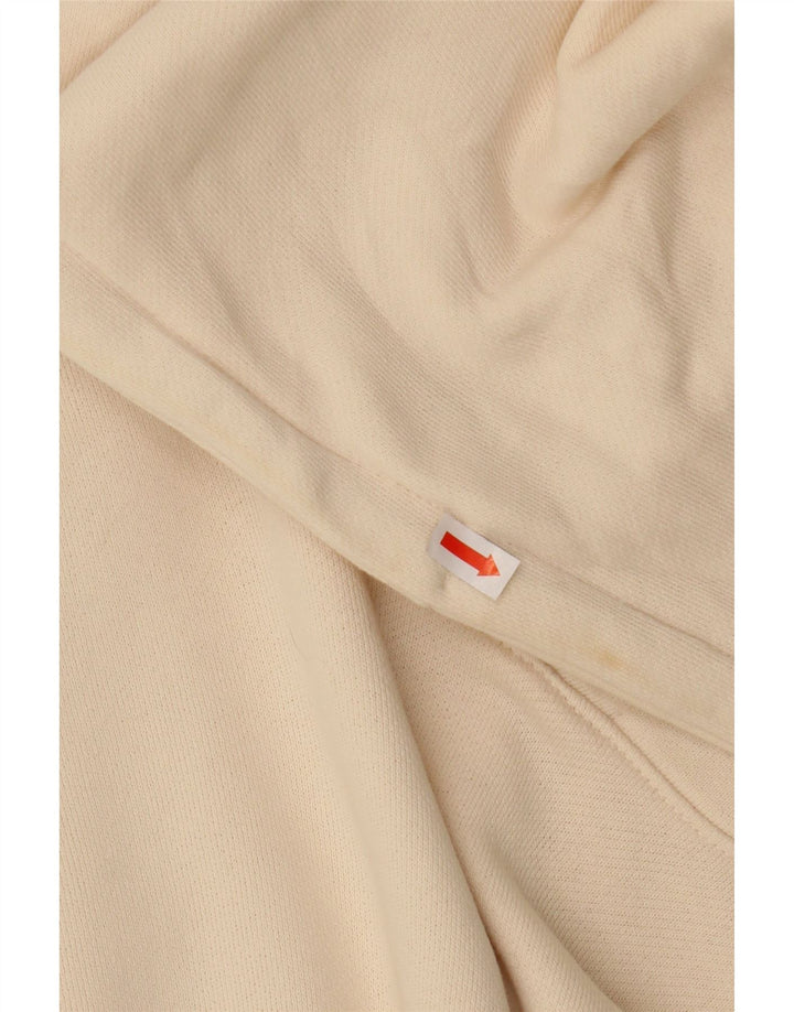 REEBOK Womens Oversized Hoodie Jumper UK 16 Large Off White Cotton