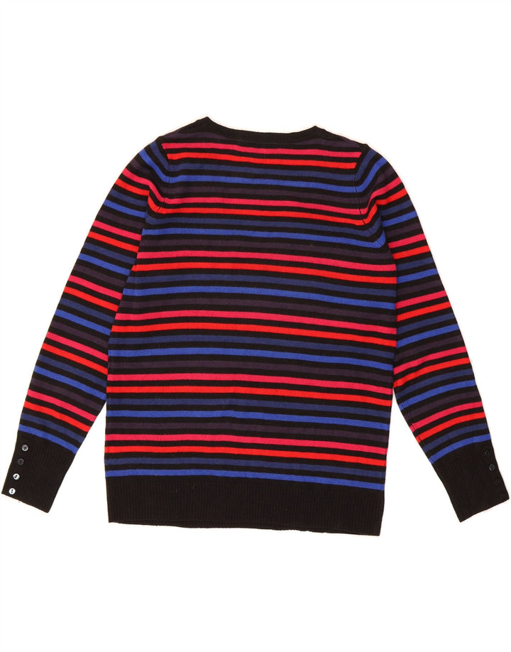 MARKS & SPENCER Womens V-Neck Jumper Sweater UK 12 Medium  Multicoloured Vintage Marks & Spencer and Second-Hand Marks & Spencer from Messina Hembry 