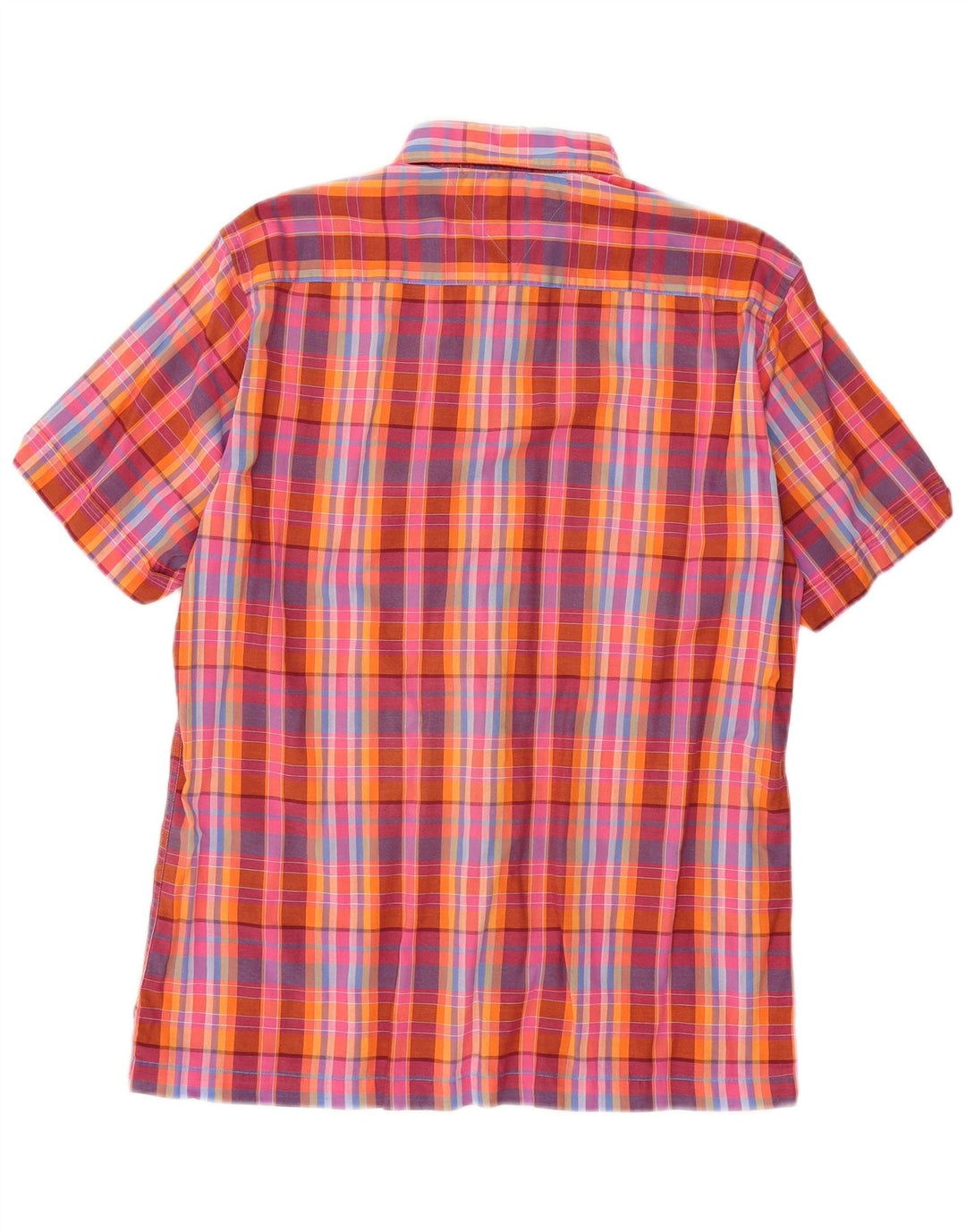 Tommy Hilfiger Mens Short Sleeve Shirt Medium Red Check Cotton