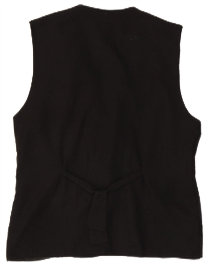 ACCORDO Womens Waistcoat UK 14 Medium Black Patchwork