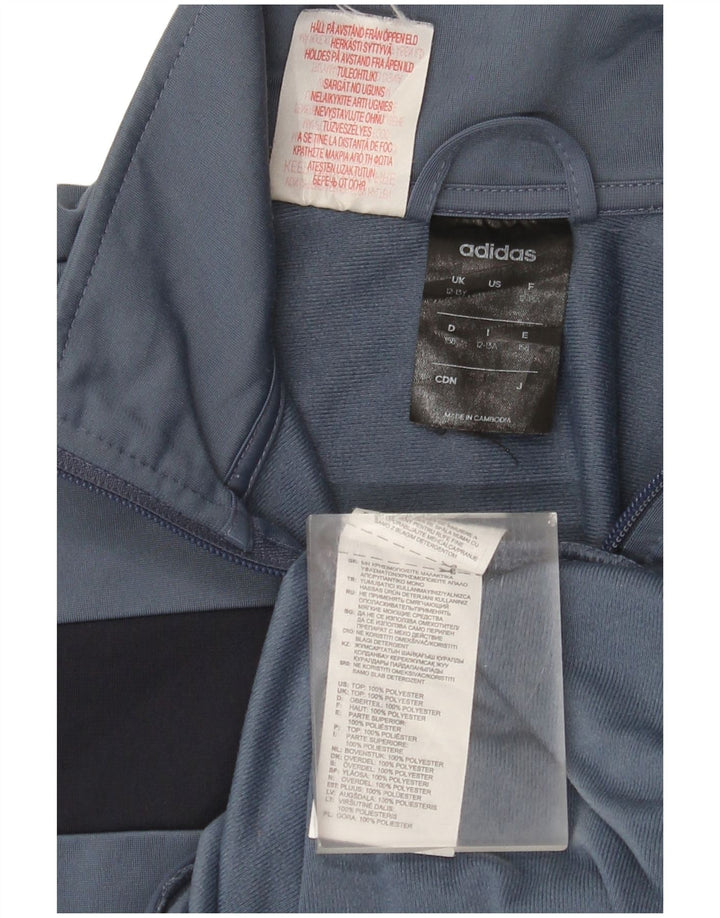 Adidas Boys Tracksuit Top Jacket 12-13 Years Grey Colourblock Polyester