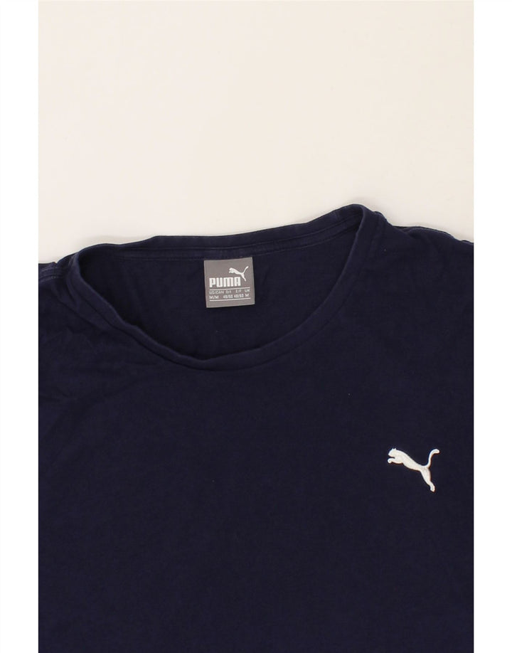 PUMA Mens T-Shirt Top Medium Navy Blue Cotton Vintage Puma and Second-Hand Puma from Messina Hembry 