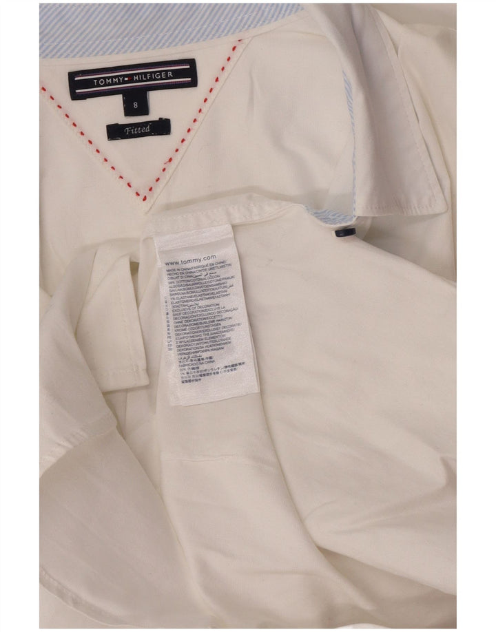 Tommy Hilfiger Womens Fitted Shirt US 8 Medium White Cotton