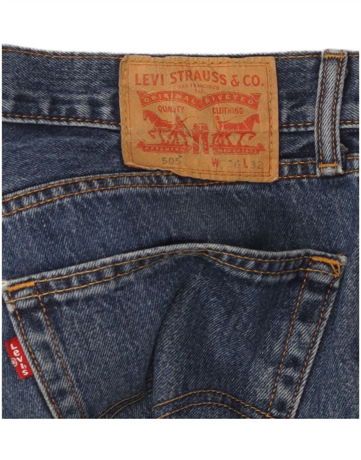 LEVI'S Mens 505 Straight Jeans W36 L32 Blue
