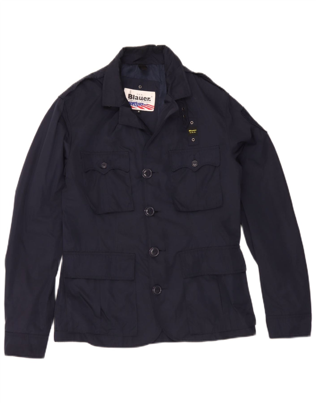 Blauer Mens Military Jacket UK 38 Medium Navy Blue