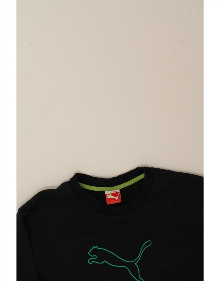 PUMA Mens Graphic Sweatshirt Jumper Medium Black Vintage Puma and Second-Hand Puma from Messina Hembry 