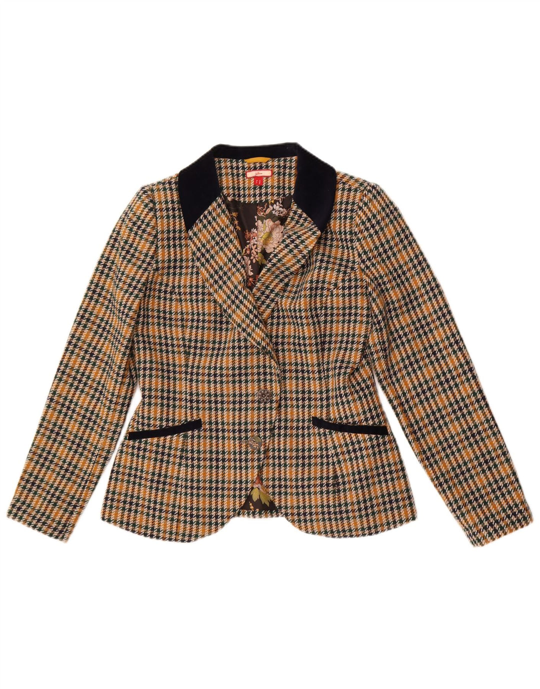 Joe Browns Womens Blazer Jacket UK 12 Medium Multicoloured Houndstooth