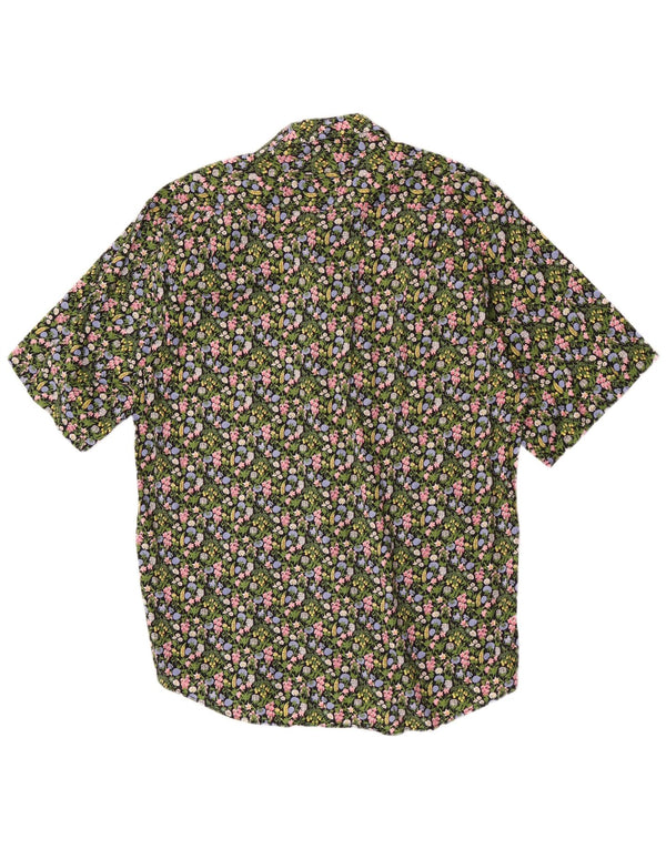 Daniel Dodd Mens Short Sleeve Shirt Large Green Floral