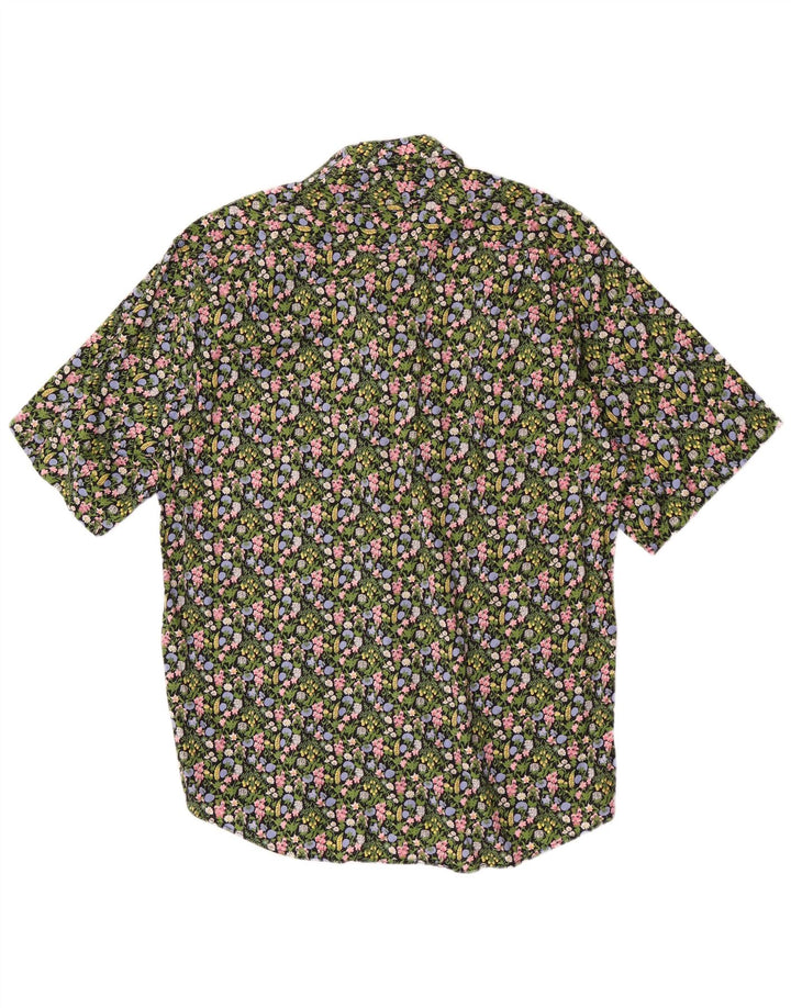 Daniel Dodd Mens Short Sleeve Shirt Large Green Floral