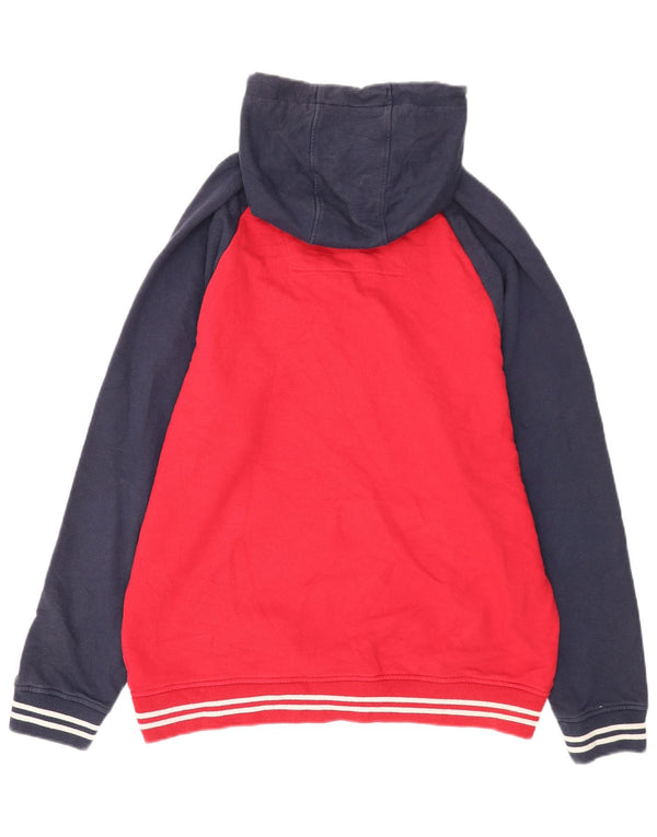 Crew Clothing Mens Salcombe Hoodie Jumper XL Red Colourblock Cotton
