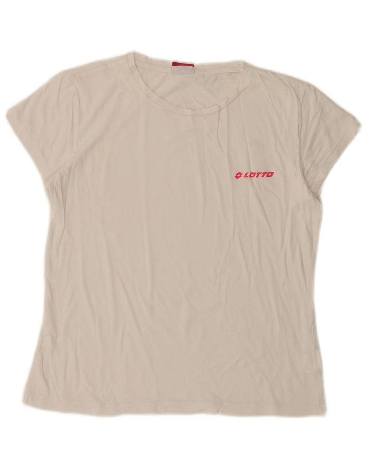 LOTTO Womens T-Shirt Top UK 10 Small White Cotton