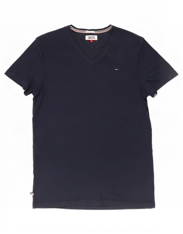Tommy Hilfiger Mens T-Shirt Top Large Navy Blue Cotton