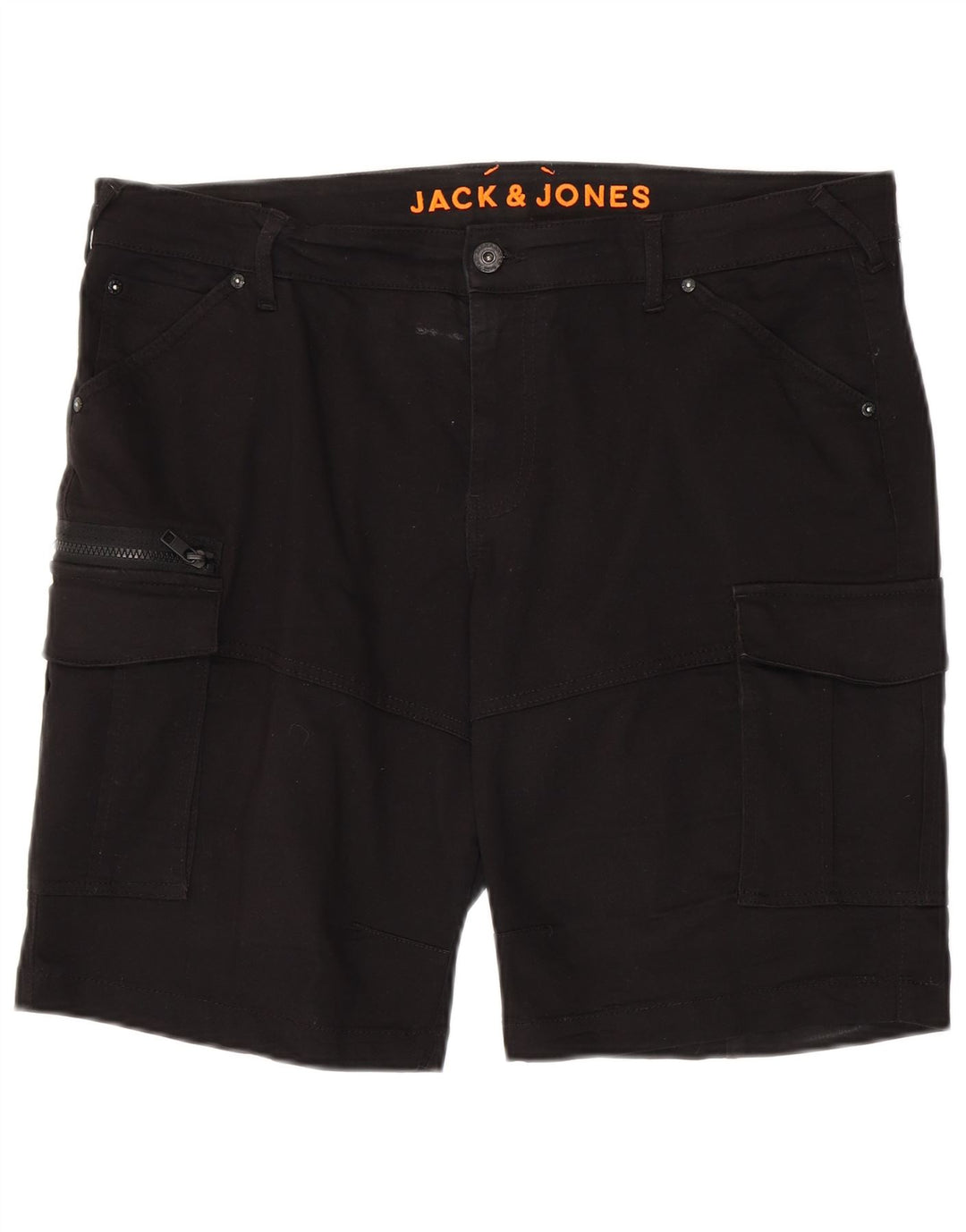 Jack & Jones Mens Cargo Shorts XL W38  Black Cotton