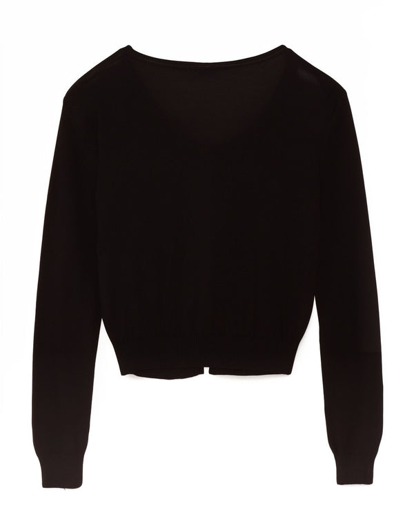 Max & Co. Womens Crop Cardigan Top UK 12 Medium Black