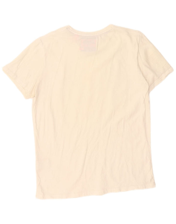 Superdry Mens Graphic T-Shirt Top XL Off White Cotton