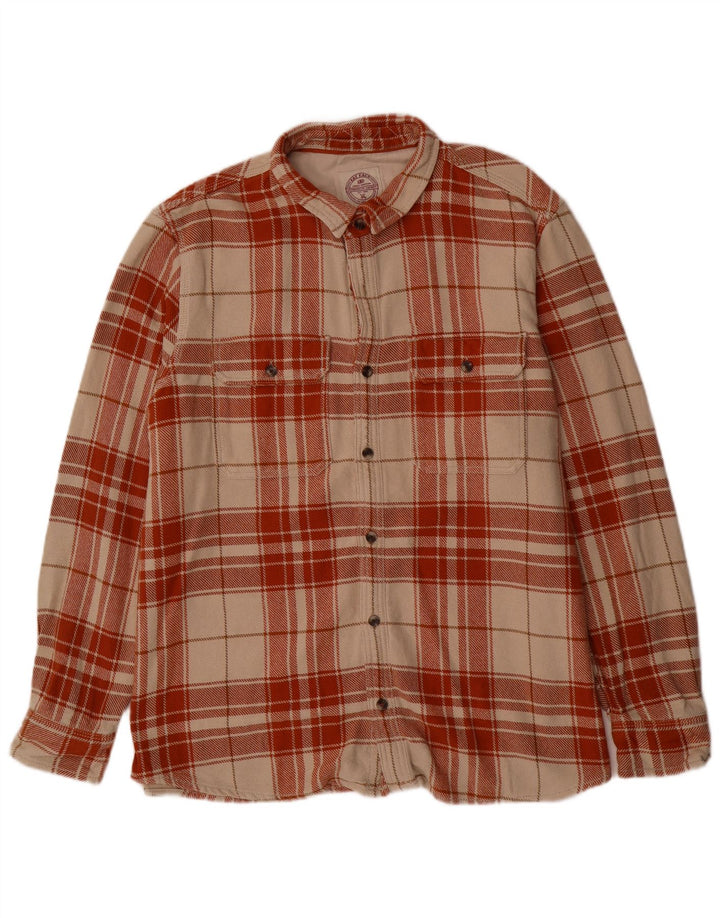 Fat Face Mens Flannel Shirt 2XL Beige Check Cotton
