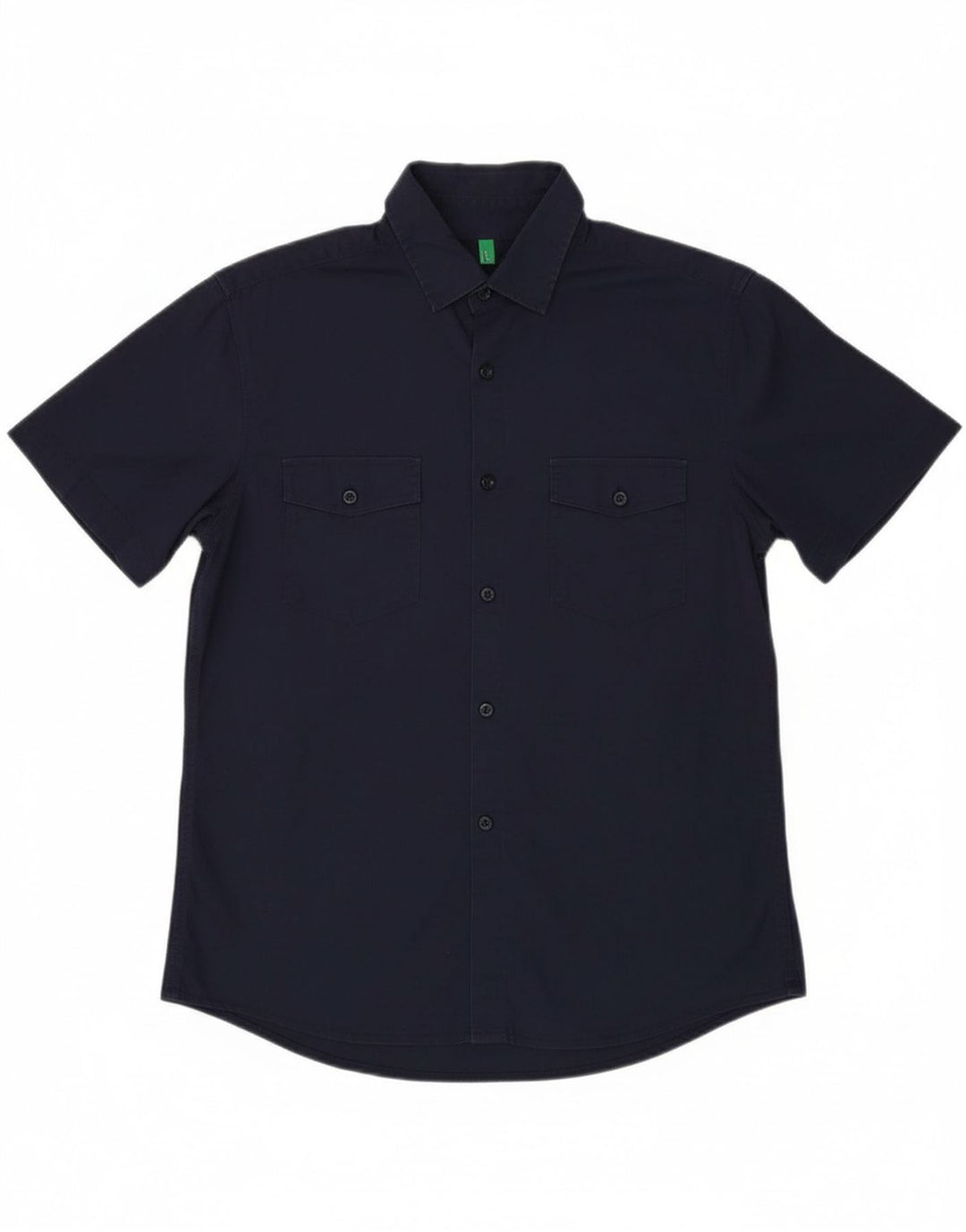 BENETTON Mens Short Sleeve Shirt Small Navy Blue