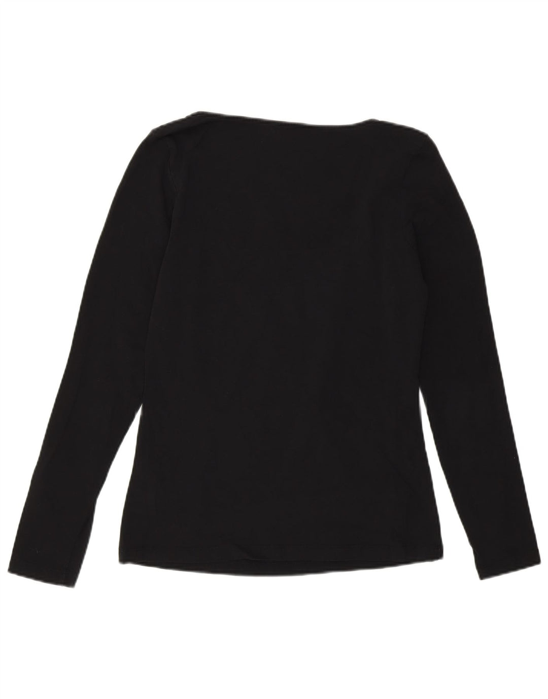 Calvin Klein Womens Graphic Top Long Sleeve UK 14 Medium Black Cotton